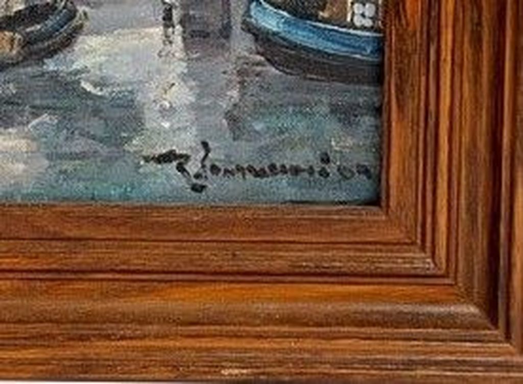    Onbekend (20ste eeuw) – Havengezicht. Olieverf op doek - gesigneerd rechtsond kopen? Bied vanaf 50!