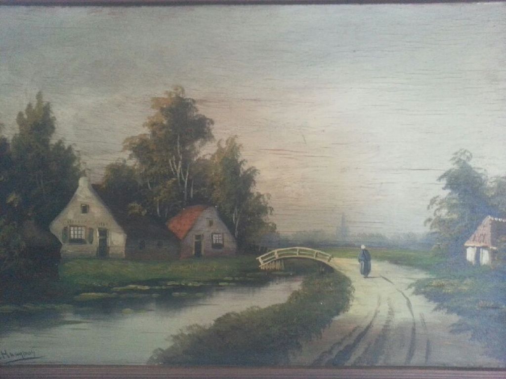Hollands landschap met onbekende signatuur. kopen? Bied vanaf 20!