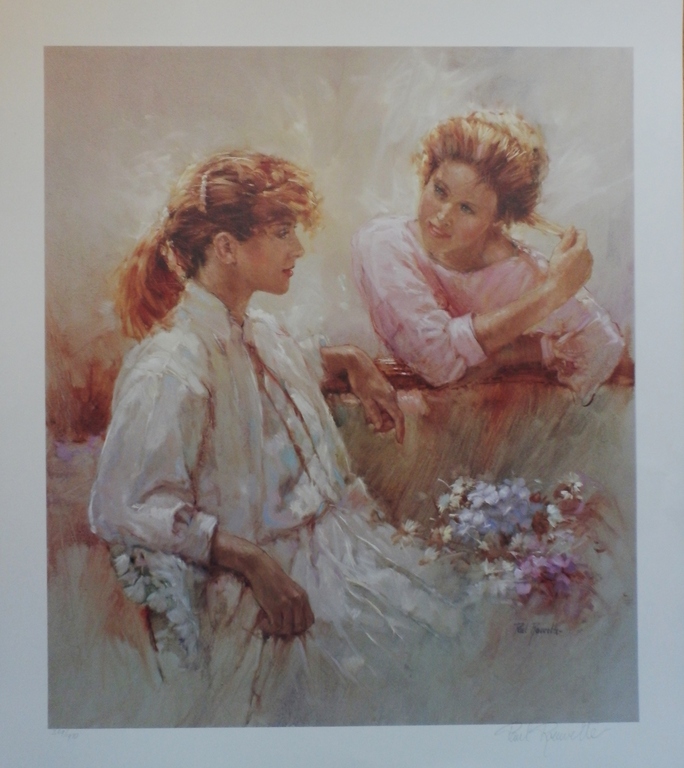 PAUL ROUWETTE  Gr Giclee   HET GESPREK  Handgesigneerd  IMPRESSIONISTISCHE STIJL verkocht voor € 50!
