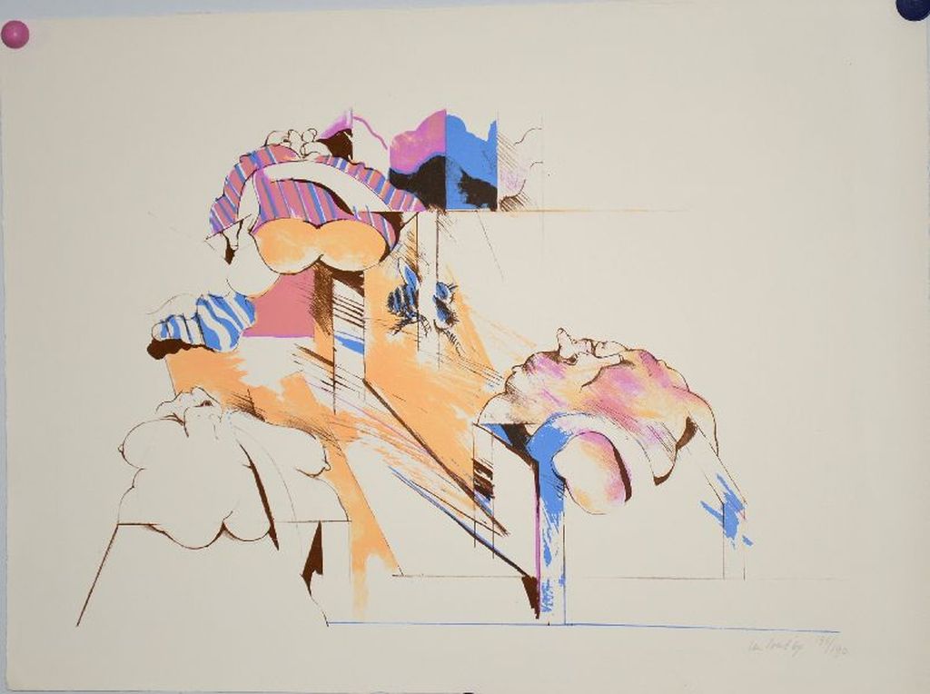 Pierre van Soest: kleurenlitho Figuren, Prent 190 verkocht voor € 35!