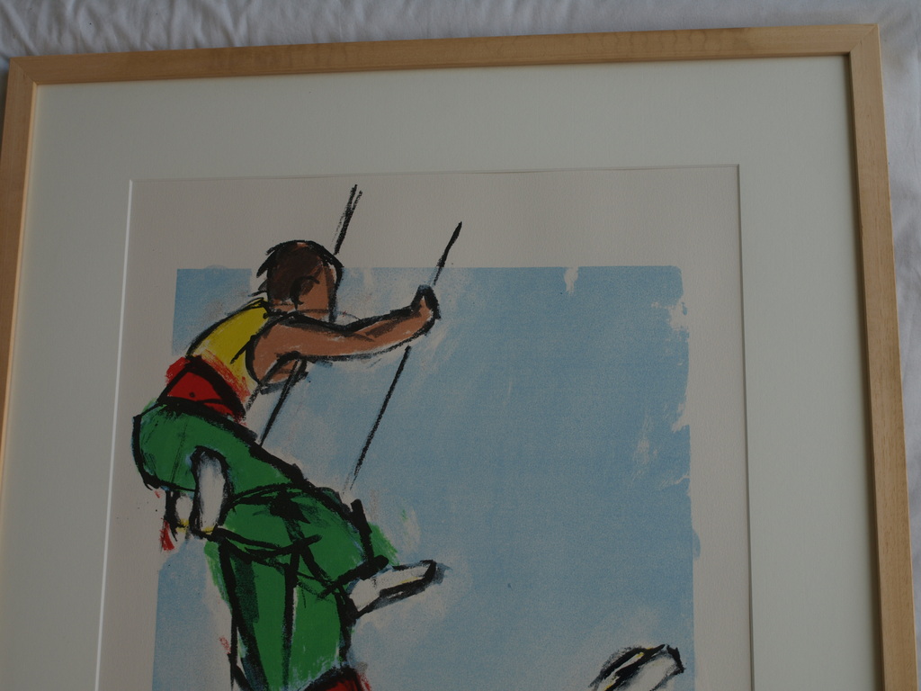 Ellen Meuwese : Zeefdruk , Trapeze artiesten – gesigneerd & ingelijst – 1997 kopen? Bied vanaf 50!