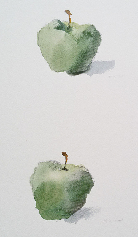 Mart Kempers - Appels, aquarel / tekening kopen? Bied vanaf 75!