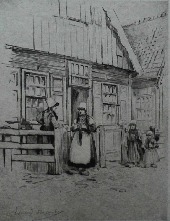 Edward Slocombe - ets: Op het eiland Marken verkocht voor € 50!