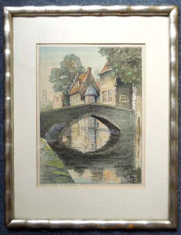 ALBERT DE BADRIHAYE - BELGISCHER MALER - Original-Aquarell - 1952 - Gerahmt kopen? Bied vanaf 20!