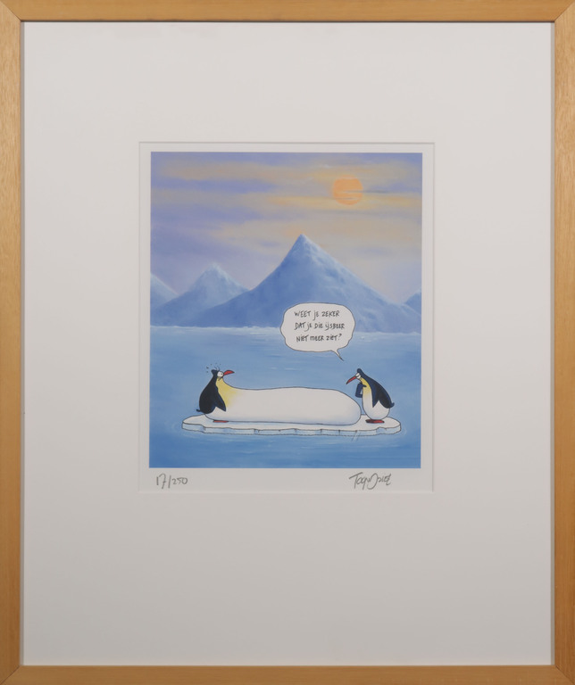 Toon van Driel: Giclee, IJsbeer - Ingelijst verkocht voor € 35!