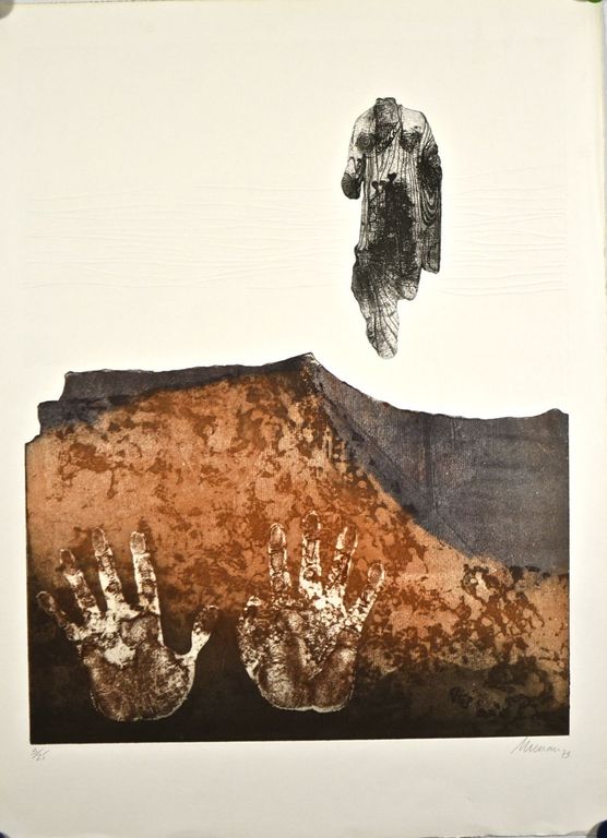 Manuel Menan: Kleurenets met reliefdruk + affiche, 1973 kopen? Bied vanaf 50!