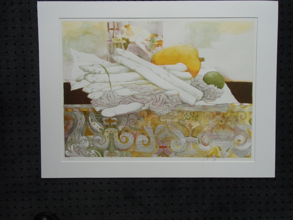 STILLEVEN MET ASPERGES / KLEURENLITHO VAN NICOLAAS WIJNBERG verkocht voor € 135!