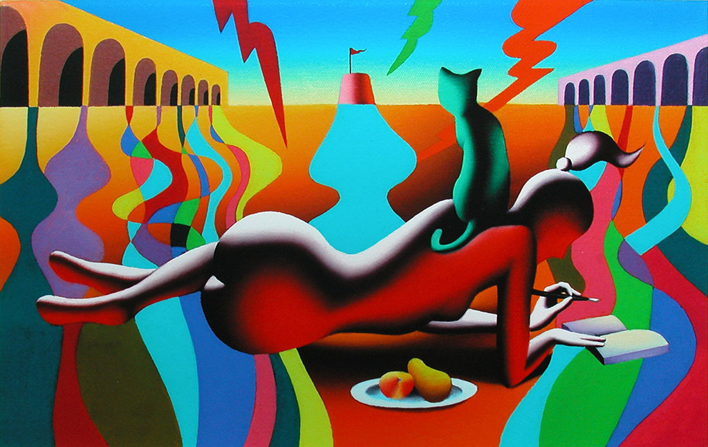 Mark Kostabi, ‘Acid flashbacks’, giclée, handgesigneerd, 2014, ed. 50 verkocht voor € 125!