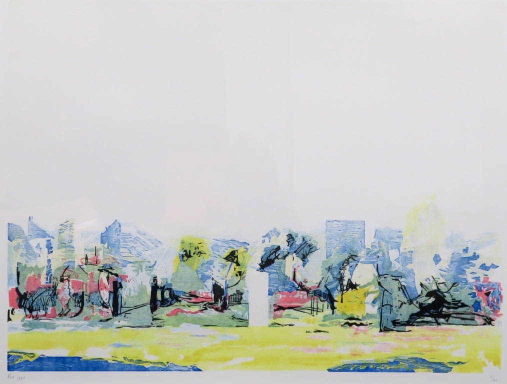 Wilfred Voet: Houtsnede, Landschap - Ingelijst kopen? Bied vanaf 20!