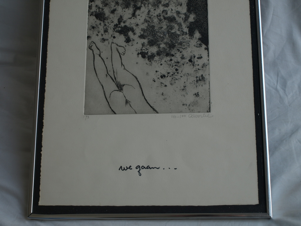 Ans Wortel : Ets , We gaan - gesigneerd & ingelijst – 1973 kopen? Bied vanaf 40!