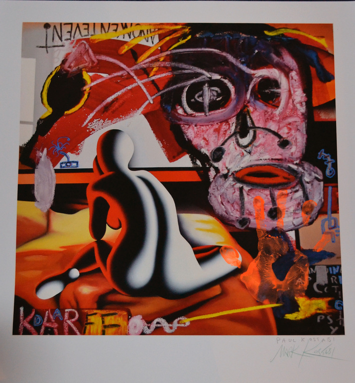 Mark Kostabi en Paul Kostabi - Uniek met verf bewerkte Giclee - 2x Handgesigneerd - 2013 kopen? Bied vanaf 200!