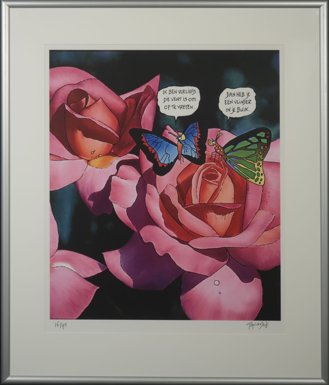 Toon van Driel: Giclee, Vlinder - Ingelijst verkocht voor € 60!