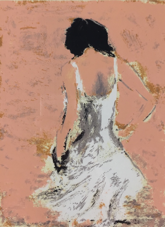 Jose van Gool, litho, 'Vrouw met witte jurk', 2001 kopen? Bied vanaf 59!