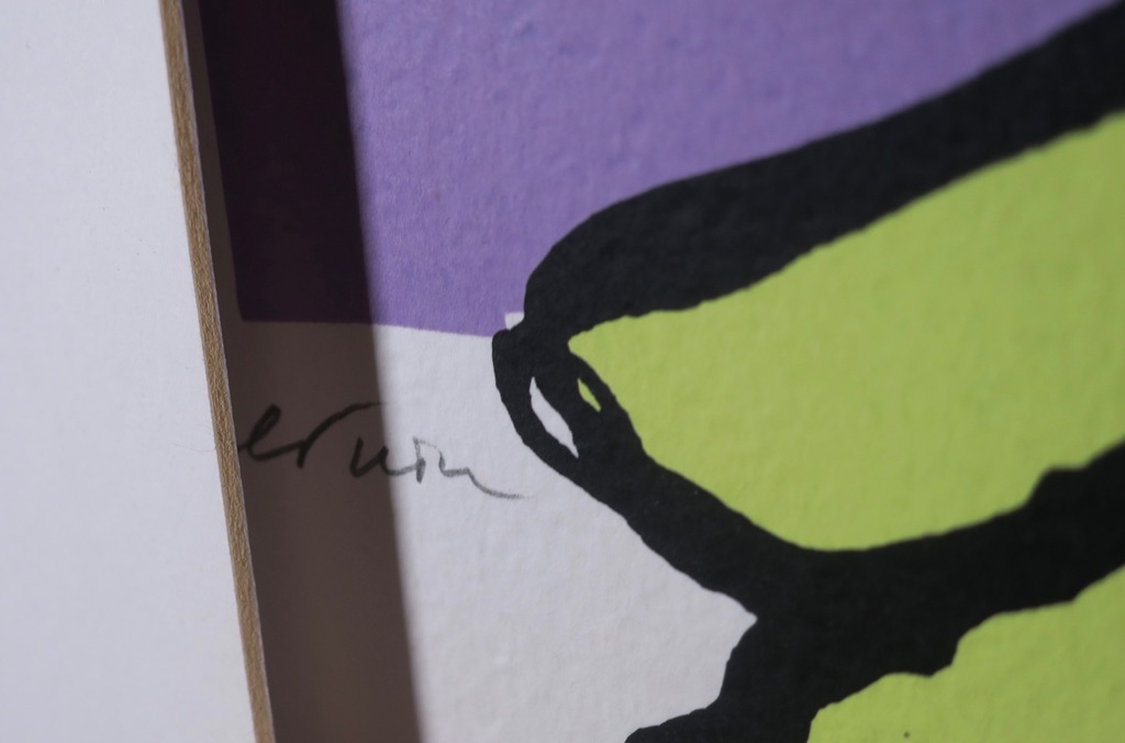 Onbekend gesigneerd: Zeefdruk, Z.T. bloem - Ingelijst kopen? Bied vanaf 1!