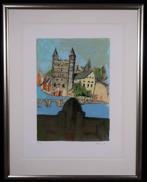 Aldo Rossi: Lithografie, Zonder titel - Ingelijst verkocht voor € 100!