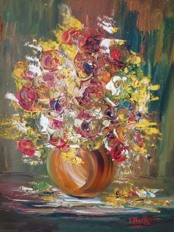 onbekend kunstenaar - olieverf op doek - stilleven met weelderige bloemen kopen? Bied vanaf 1!