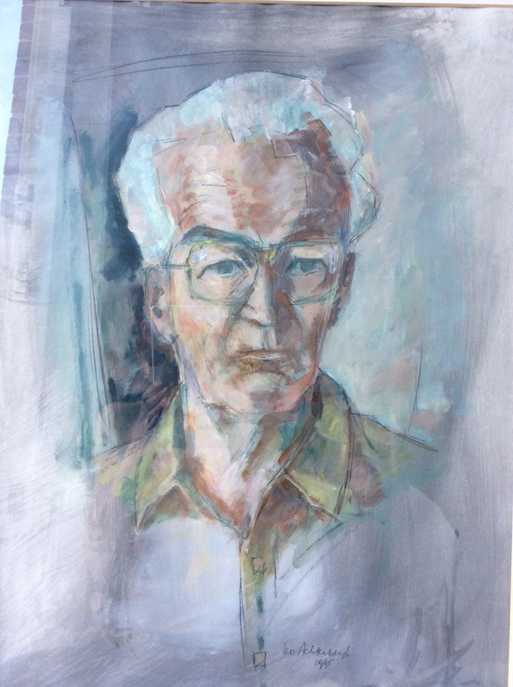 Geschilderd Portret van Leo Achterberg Nederlandse kunstschilder en beeldhouwer  kopen? Bied vanaf 1!