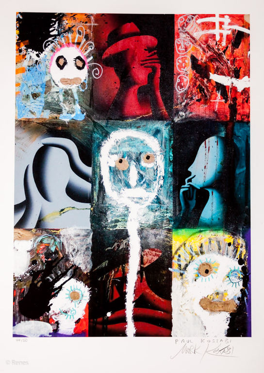 Mark Kostabi & Paul Kostabi 'Facing the future' - gesigneerd, oplage 50, 2013 verkocht voor € 99!