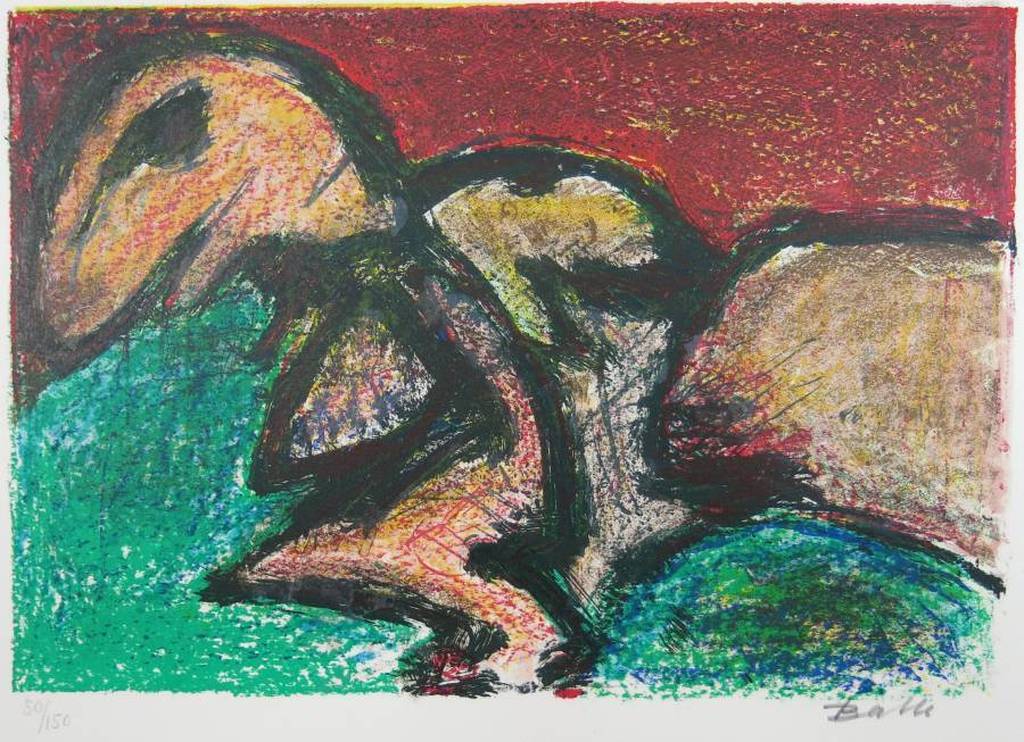 MOGENS BALLE Litho uit 1979 VREEMD FIGUUR Handgesigneerd kopen? Bied vanaf 70!