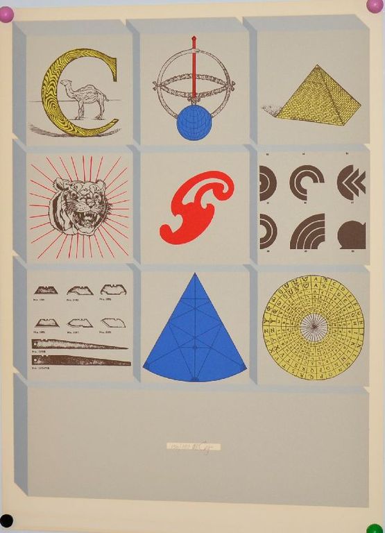 Lucio del Pezzo: grote kleurenlitho, Prent 190 verkocht voor € 50!