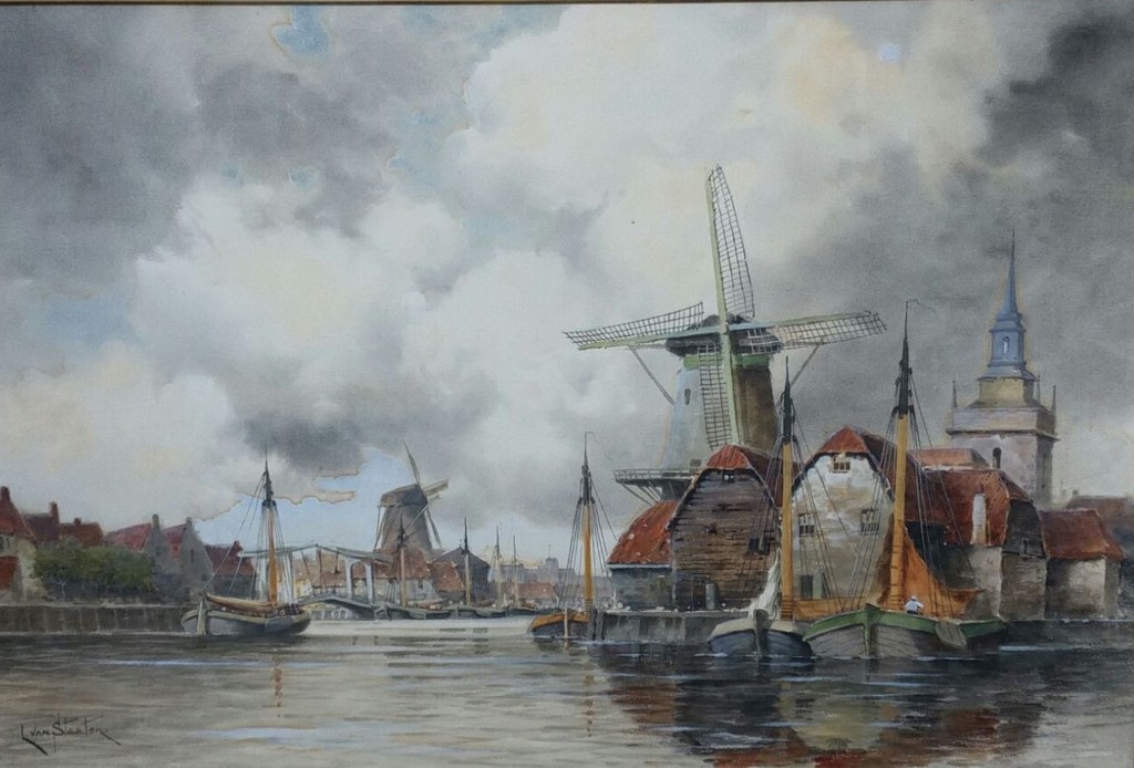 Hermanus jr. Koekkoek (L. Van Staaten). 1836-1909 , aquarel verkocht voor € 200!