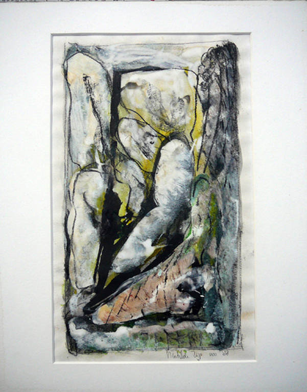 Matilde Zijp - Matilde Zijp: Geen Titel -abstract, gemengde techniek 1988- verkocht voor € 36!