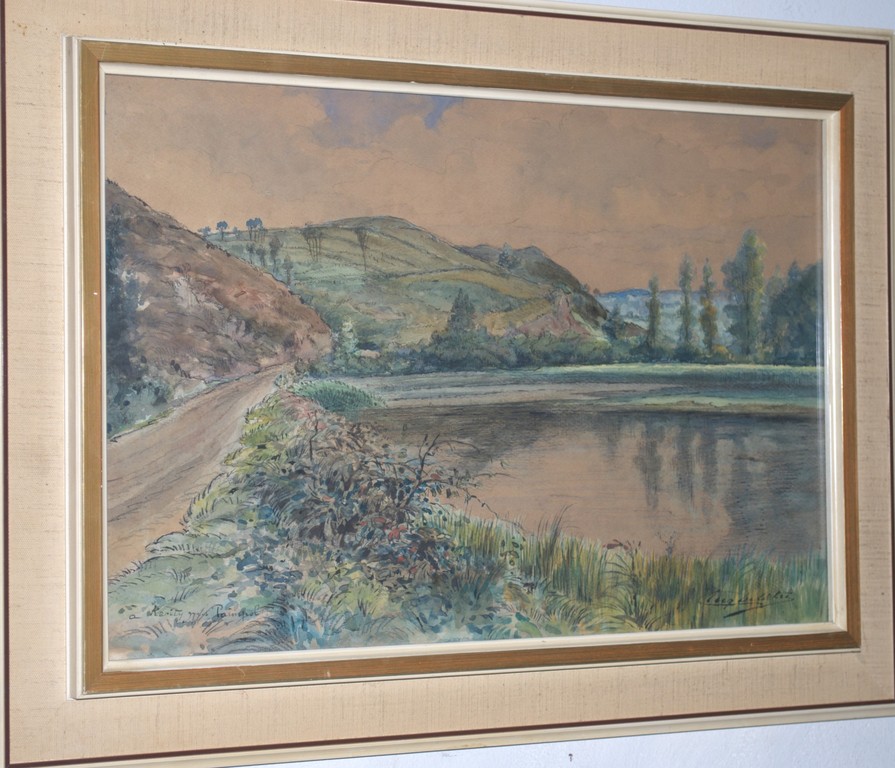 AQUAREL, BIJ PAIMPOL, BRETAGNE.  verkocht voor € 195!