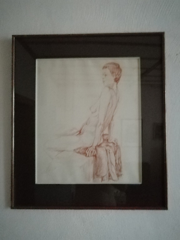 prachtig naakt portret - Sanguine techniek - gesigneerd maar onleesbaar kopen? Bied vanaf 5!