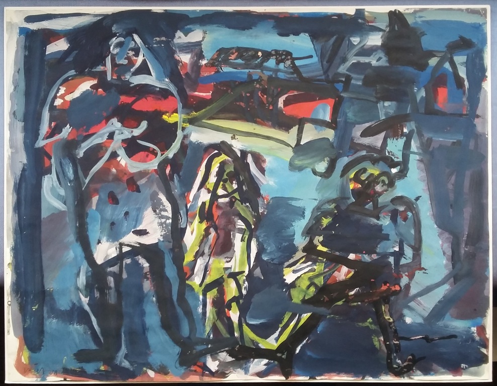 Piet Vos - acrylverf op papier verkocht voor € 75!