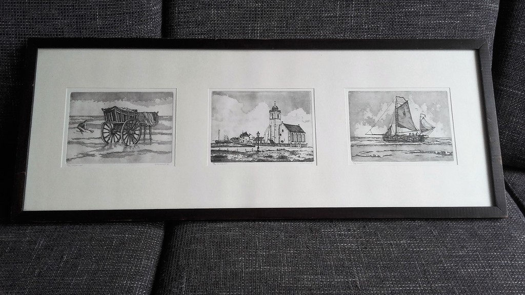 D.J. van Catwijck - Ets - Drieluik - Gesigneerd & gedateerd kopen? Bied vanaf 1!