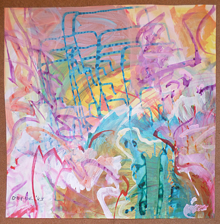 Peter van Oorde - Abstract, acrylverf op papier (groot) kopen? Bied vanaf 60!