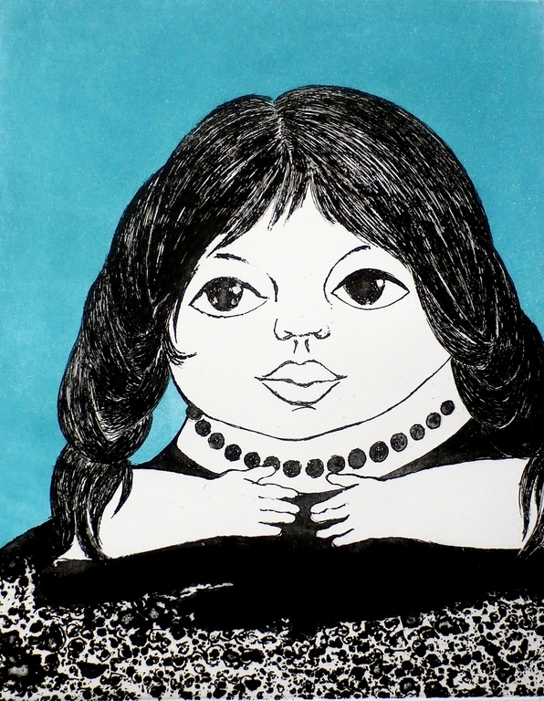 Ans Wortel - Tussen de bodem en de lucht, aquatint ets verkocht voor € 75!