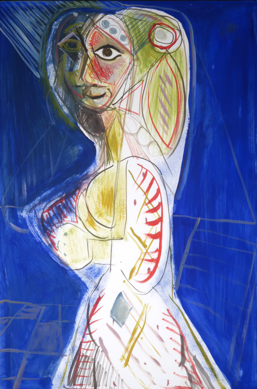 Onbekende kunstenaar: Acryl en waterverf op papier, Zonder titel kopen? Bied vanaf 1!