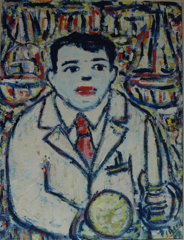 Jaap van Praag (1898-1969): olieverf, Kaasboertje – gesigneerd & ingelijst –1958 verkocht voor € 295!