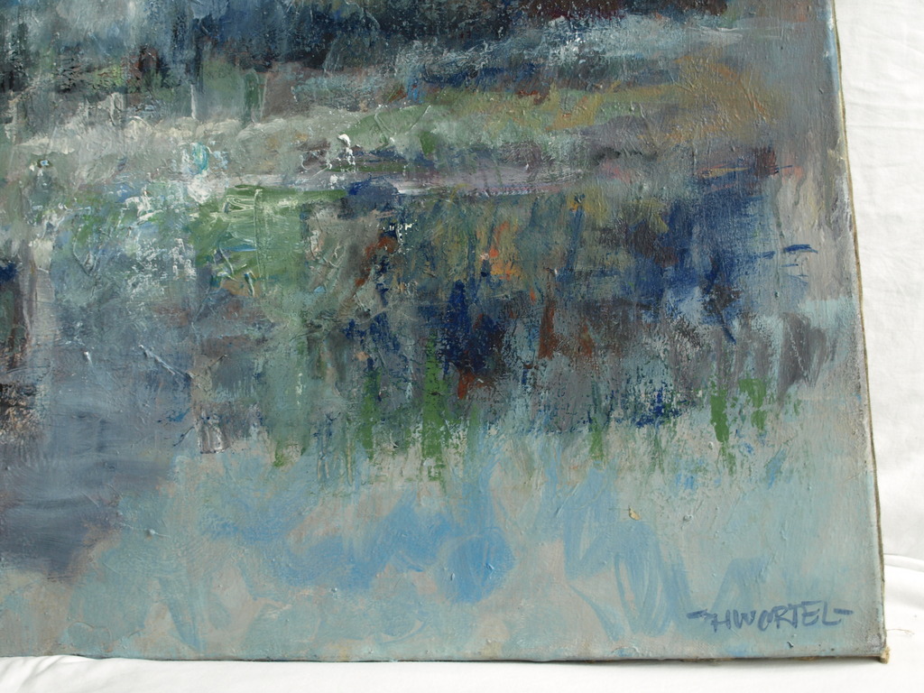 John Wortel ? : Olieverf op doek – Waterval – Gesigneerd - 100 x 100 cm  kopen? Bied vanaf 1!