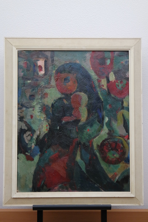 Bob Hylkema Damen (1900-1990) - olieverf op doek - moeder met kind kopen? Bied vanaf 120!