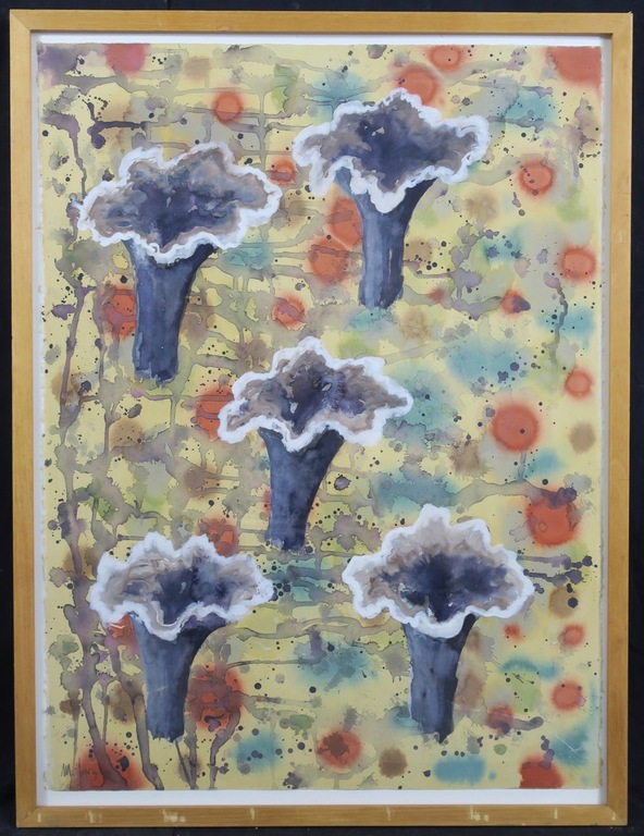 Mareike Geys: Aquarel, Paddestoelen - Ingelijst verkocht voor € 35!