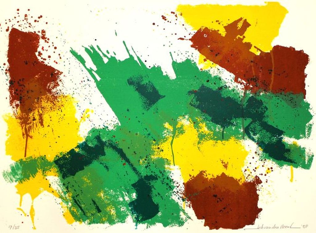 JOHANN van den NOORT Grote Zeefdruk ABSTRACT II Handgesigneerd kopen? Bied vanaf 45!