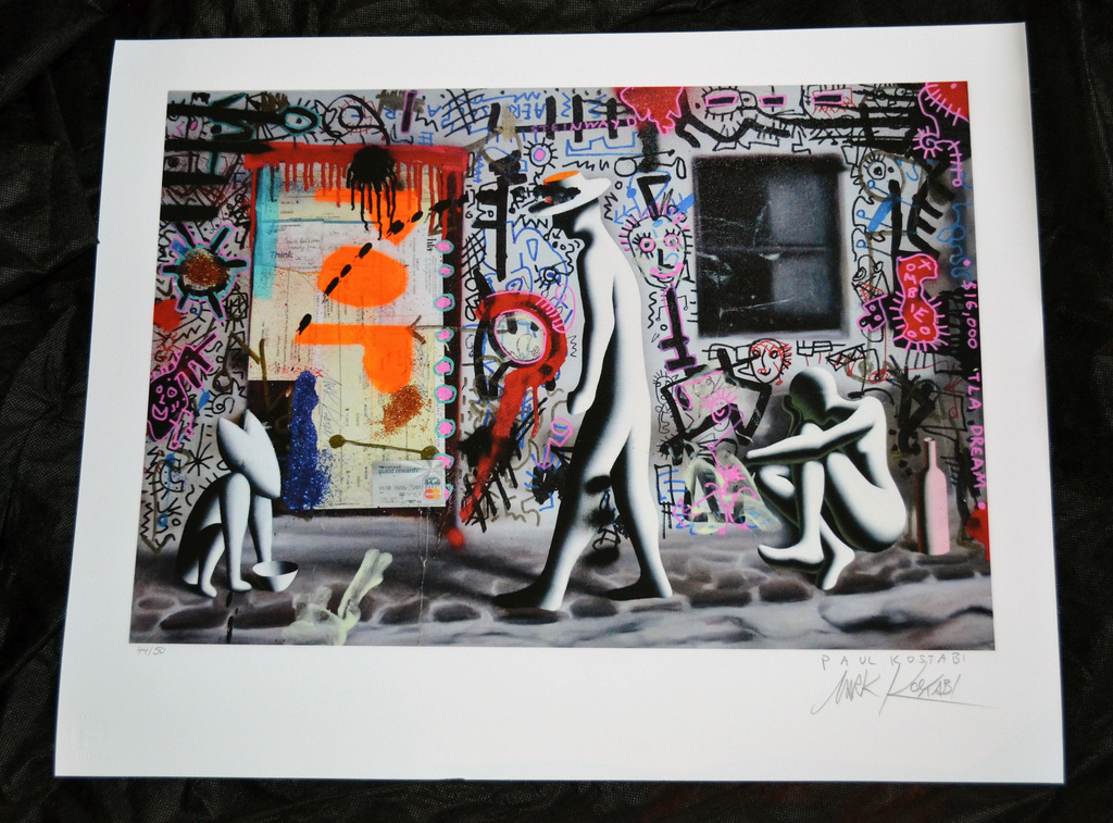 Mark Kostabi en Paul Kostabi - Giclee - 2x volledig handgesigneerd - gelimiteerde oplage - 2013 verkocht voor € 114!