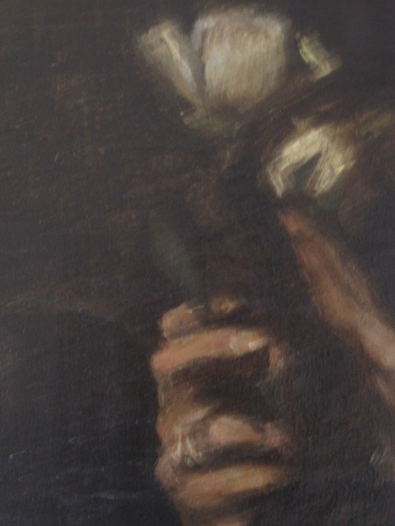 Fenomenaal 19e eeuws olieverf "Dame en Lelie" ongesigneerd en in originele lijst kopen? Bied vanaf 1!