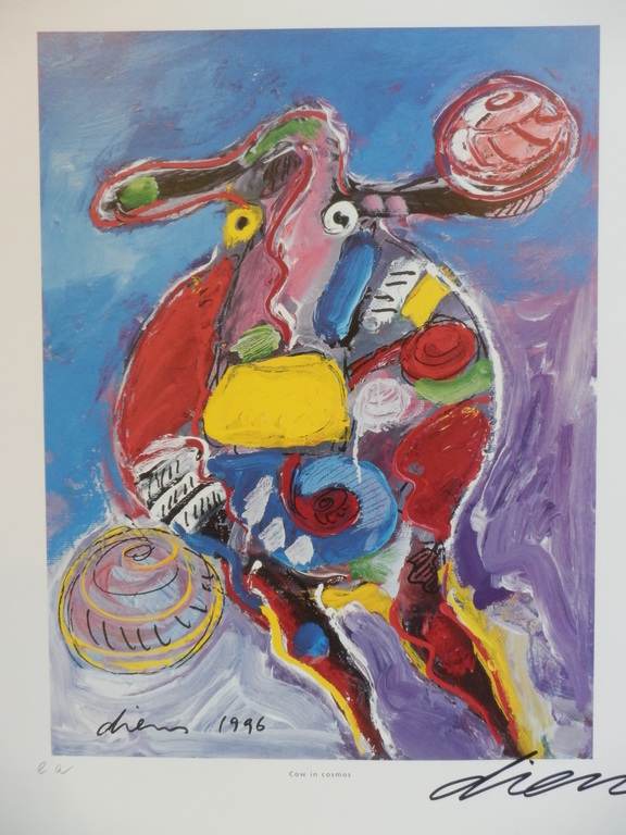 PETER DIEM Giclee COW IN COSMOS Handgesigneerd kopen? Bied vanaf 1!