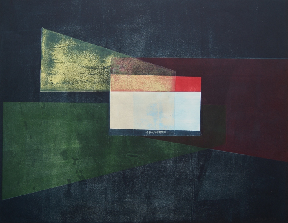 Margot de Jager - kubistische aluminiumdruk - 1989 oplage 3 ex.  verkocht voor € 50!