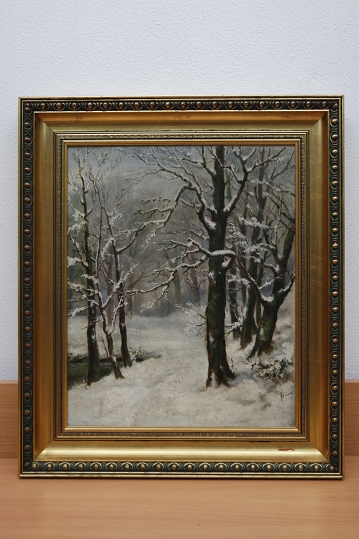 Gerrit Jan Derens (1831-1898) - olieverf op doek - winters bosgezicht kopen? Bied vanaf 185!