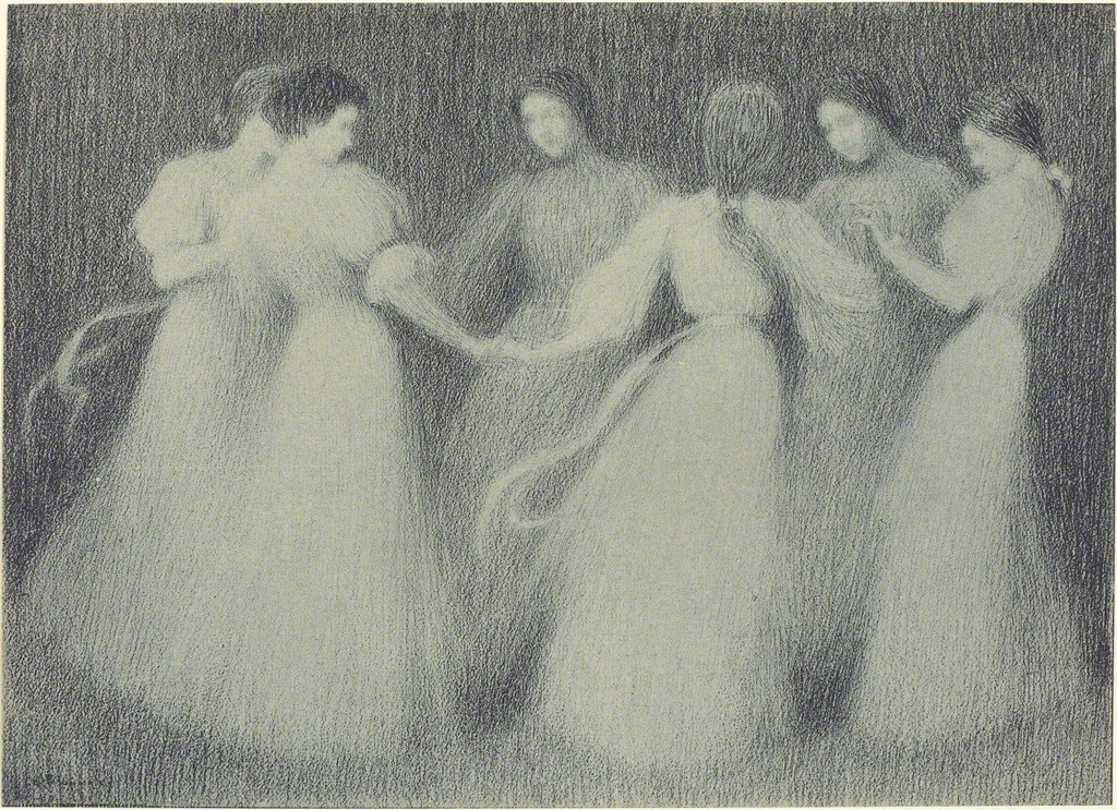 Henri-Eugene Le Sidaner LA RONDE 1898 lithografie verkocht voor € 250!