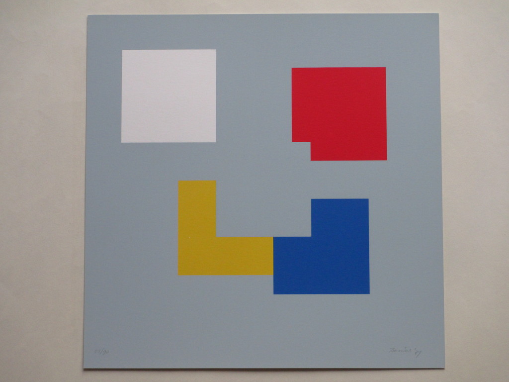 Bob Bonies, Compositie primaire kleuren, Zeefdruk verkocht voor € 75!