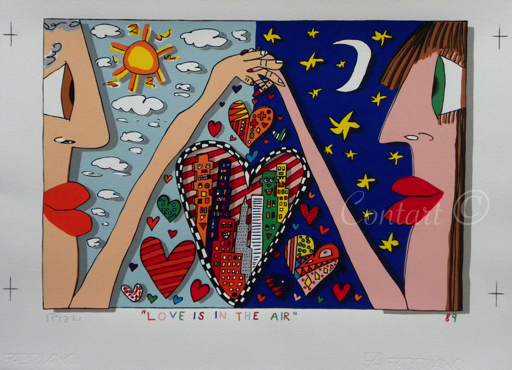 'Love is in the air' - handgesigneerde kleurenlithografie - 1989 kopen? Bied vanaf 200!