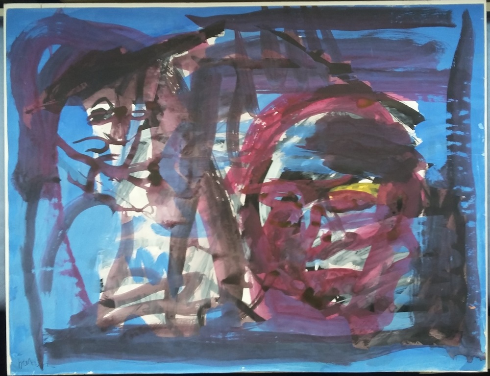 Piet Vos - acrylverf op papier verkocht voor € 65!
