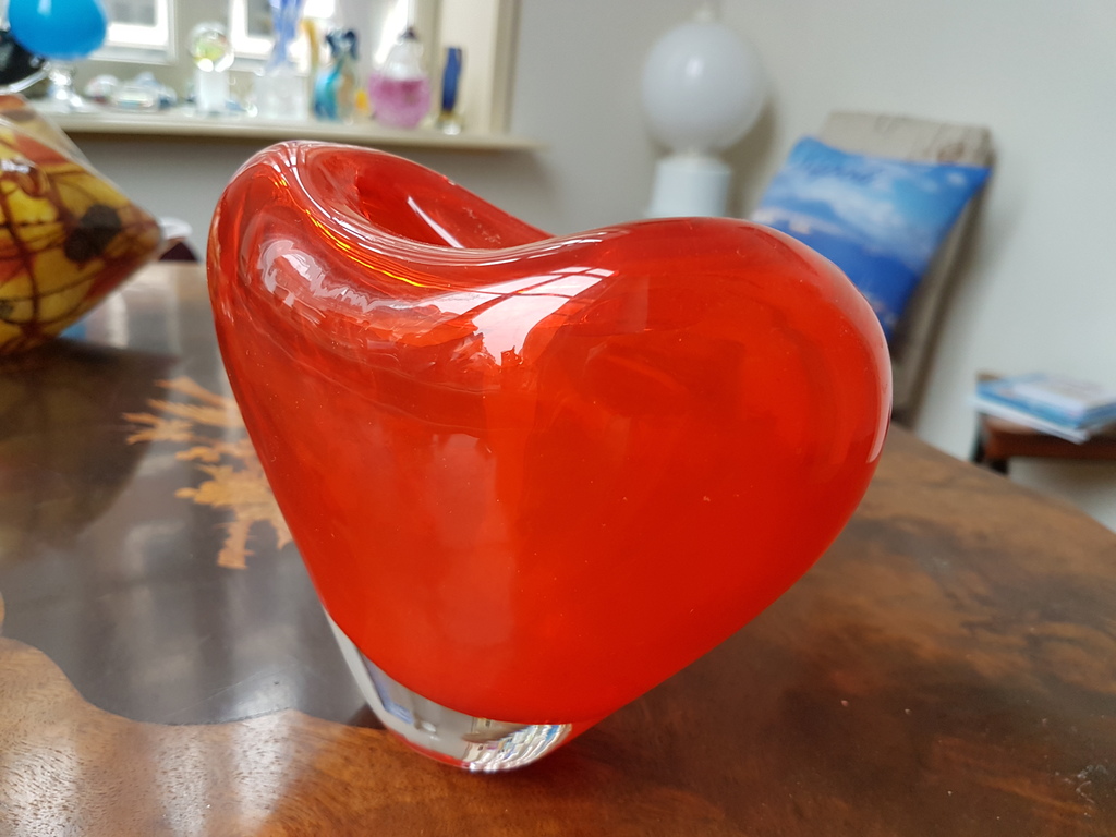 Vaas HOLMEGAARD 1960  glas hartvormig kopen? Bied vanaf 25!