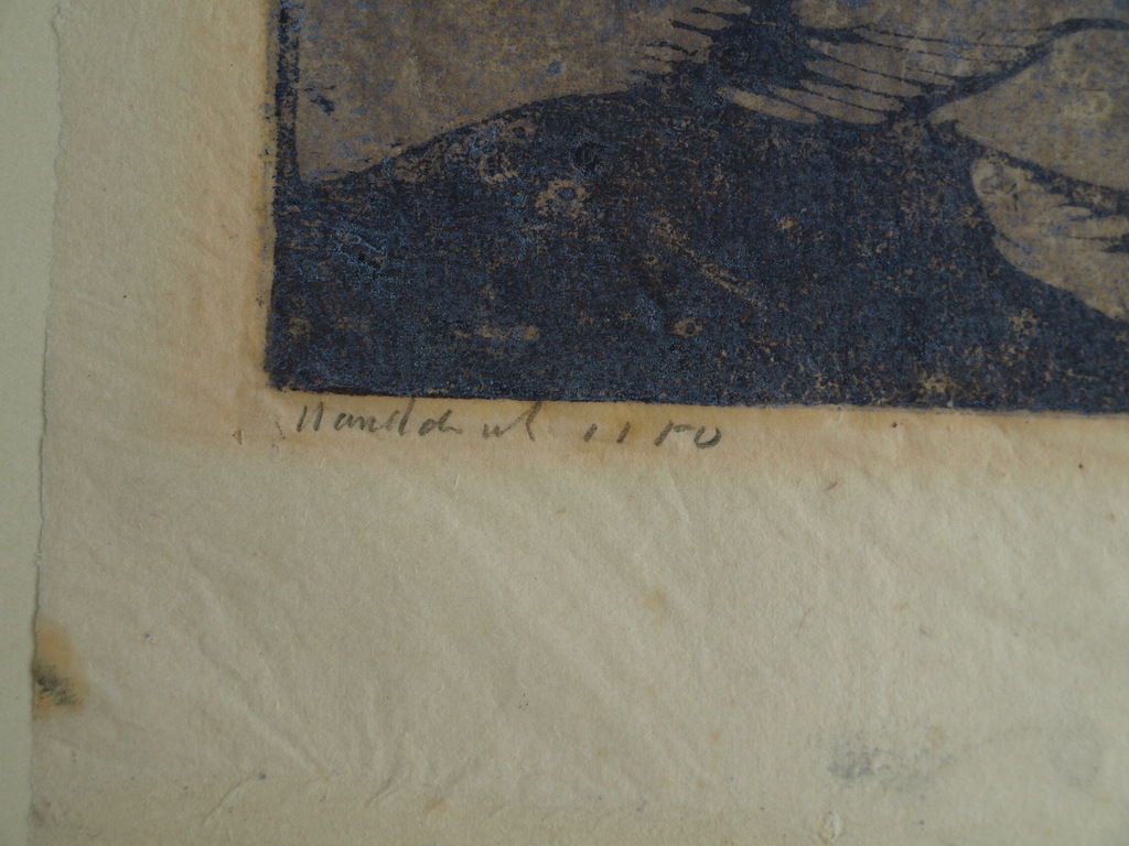 Louis Haver : Houtsnede , 2 Vogels – Gesigneerd – ca 1950 kopen? Bied vanaf 35!