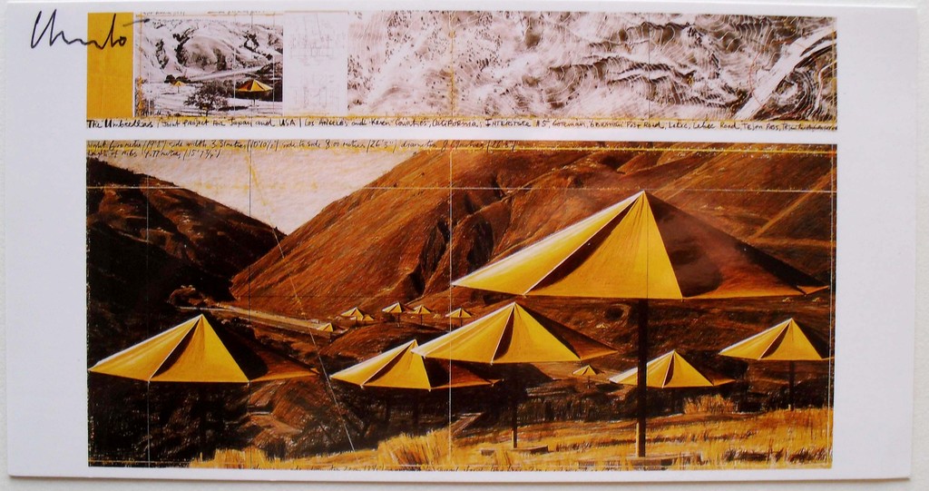 Christo - The Umbrellas- handgesigneerd - XXL artcard kopen? Bied vanaf 59!